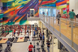 The $55 million Gary M. ­Sumers Recreation ­Center ­debuted Oct. 29, 2016. ­­The facility features a new three-court gym, 72 cardio machines, multiple exercise studios, a “Zen Den” and more. (Dan Donovan/Washington University)