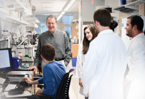 Jeffrey I. Gordon, MD, directs the Washington University School of Medicine’s Center for Genome Sciences and Systems Biology. Along with talented students and colleagues, Gordon has harnessed the power of specialized mouse models to study the ­microbial communities that colonize the human gut. (James Byard/Washington University)