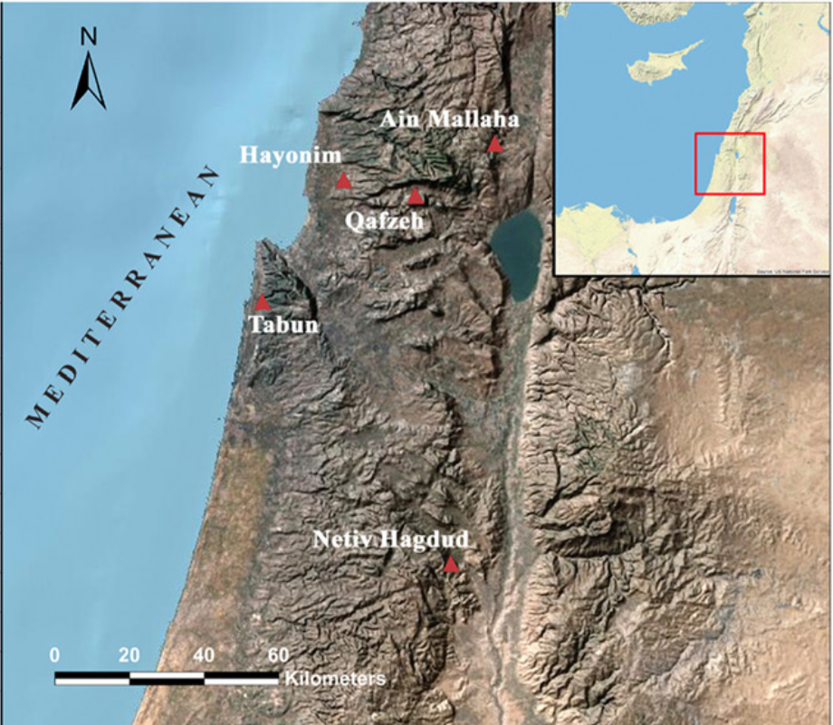 Natufian site map