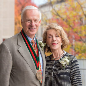 Alumni Ralph and Trish Nagel established an endowed deanship for the Sam Fox School of Design & Visual Arts. ­Carmon Colangelo was installed as the first Ralph J. Nagel Dean of the Sam Fox School Nov. 18, 2016. (Joe Angeles/Washington University)