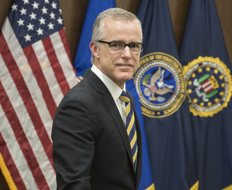 Andrew McCabe, JD '93, at FBI headquarters