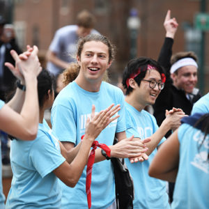 students cheering