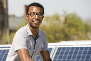 Deko Ricketts with solar panels