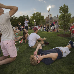 eclipse watching on Mudd Field