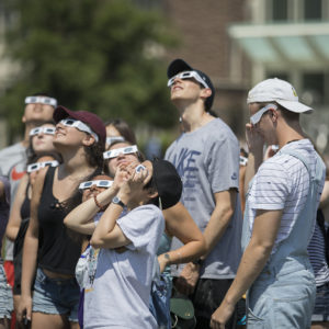 eclipse watching on Mudd Field