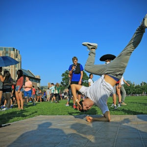 students outside