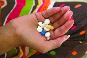 hand holding pills