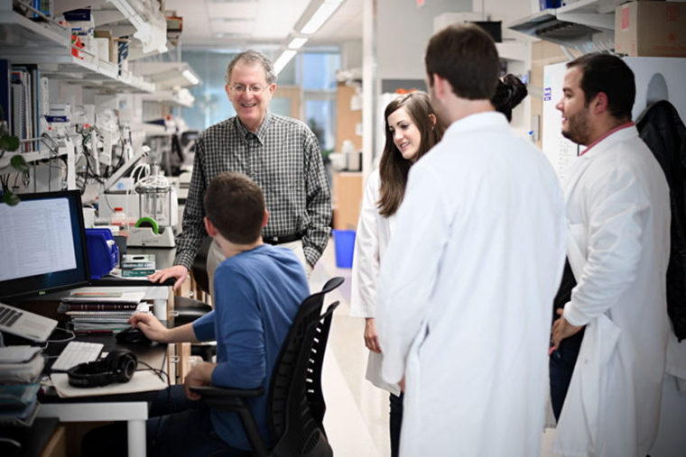 Jeffrey Gordon in his lab