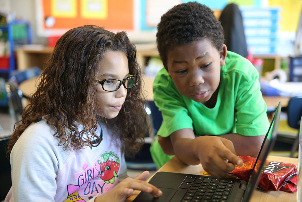 students at computer