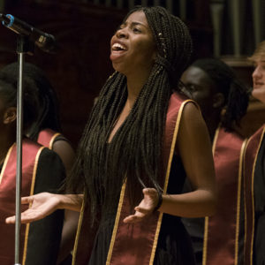 students singing