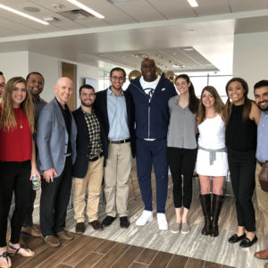 Magic Johnson with students