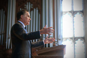 Mitt Romney speaking in Graham Chapel