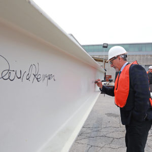 Weil Hall beam signing