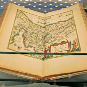 University Libraries hold some 1,000 collections in the Julian Edison Department of Special Collections. On display on Level A of the Newman Tower of Collections and Exploration is Dutch cartographer Joan Blaeu’s “Atlas Maior…” (Amsterdam, 1665) (James Byard/Washington University)