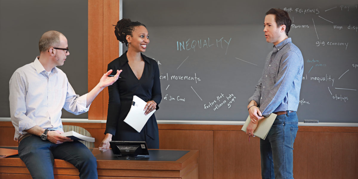 Sociology faculty: David Cunningham, Adia Harvey Wingfield, Jake Rosenfeld