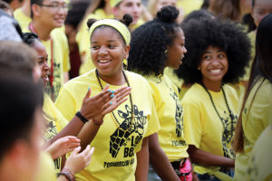 residential college students cheering