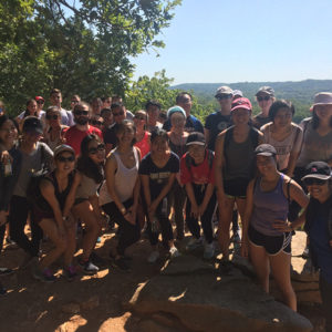 students in state park