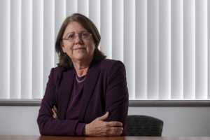 Barbara L. Potts, newly-appointed as Assistant Vice Chancellor for Finance and Controller at Washington University in St. Louis, poses for a photograph on the WUSTL North Campus in St. Louis Thursday, Oct. 25, 2018. Photo by Sid Hastings