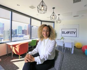 Morgan DeBaun, founder of Blavity, in her office, in Los Angeles, CA.