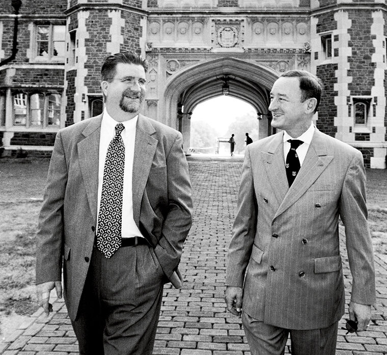 Since 1997, Steve Givens worked with Chancellor Wrighton in multiple capacities: as assistant to the chancellor and assistant vice chancellor in the Chancellor’s Office, as associate vice chancellor in Public Affairs, and then back in the Chancellor’s Office as associate vice chancellor and chief of staff. (Washington University Archives)