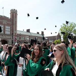 Commencement cap toss