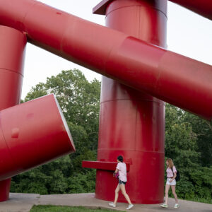 students at Laumeier Sculpture Park