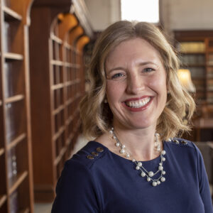 Professor Katie Herbert Meyer in the Law Library at Washington University