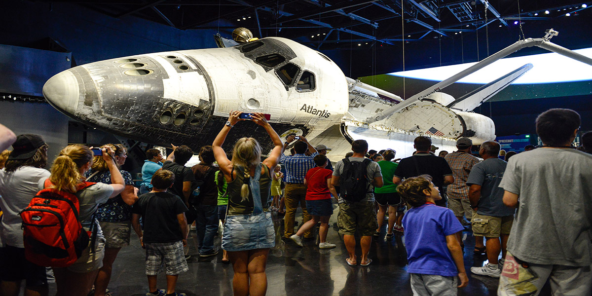 The Kennedy Space Center Visitor Complex is the visitor center at NASA's Kennedy Space Center in Florida. It features exhibits and displays, historic spacecraft and memorabilia, shows, two IMAX theaters, and a range of bus tours of the spaceport.