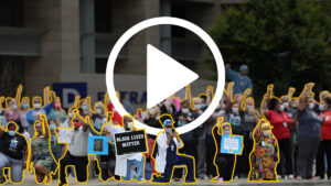 Washington University Medical Campus employees show support for the Black Lives Matter protesters.