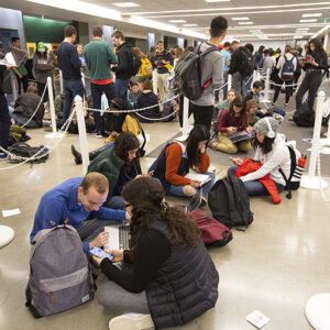 On Tuesday, Nov. 6, 2018, WashU Votes volunteers and employees host Election Day activities as students prepare to vote at the Athletics Complex. (Jerry Naunheim Jr./WUSTL Photos)