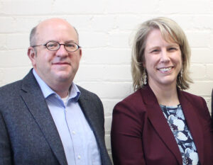 Political science alumni J. Kevin Corder and Christina Wolbrecht at a launch event for Counting Women’s Ballots in 2017