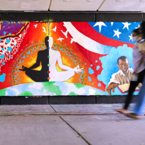 students in tunnel