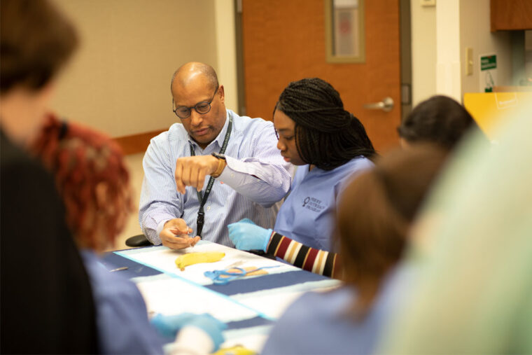 Eric Carson with students