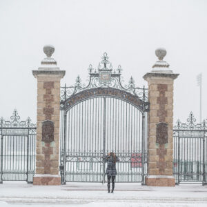 Francis Olympic Field in snow