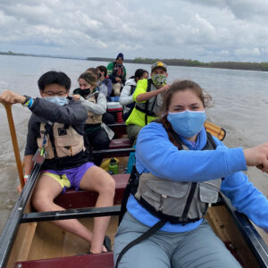 Pathfinder Fellows recently canoed the Mississippi River with Big Muddy Adventures. It was part of a project component designed to explore the rivers in, and their impact on, St. Louis. (Photo: Beth Martin)