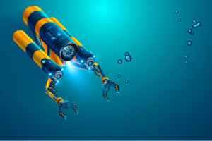 Rendering of an underwater drone