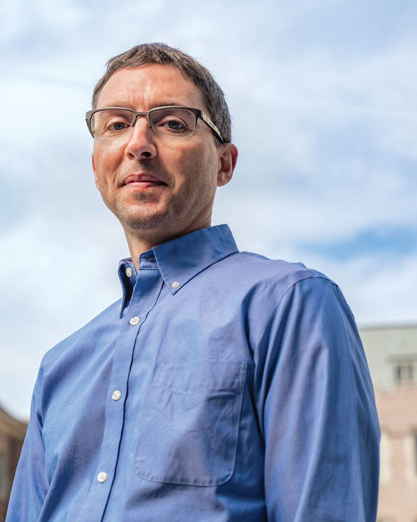 Randall Martin, the Raymond R. Tucker Distinguished Professor of Energy, Environmental & Chemical Engineering, leads research at the interface of satellite remote sensing and global modeling. His work provides data for population-exposure health studies, top-down constraints on emissions, and analyses of processes that affect the composition of the atmosphere. (Photo: Joe Angeles)