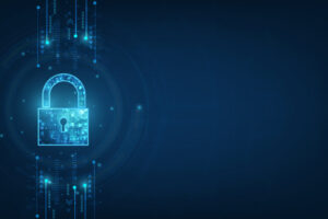 Illustration of a padlock "securing" data.