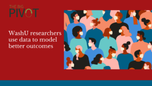 the big pivot: modeling the pandemic with illustration of a masked crowd