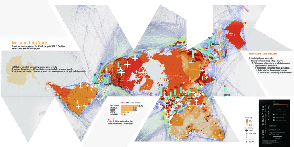 An illustrated analysis of COVID-19’s effect on global tourism by Khalid Aljohani, master of urban design candidate.