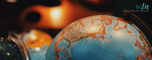 Globe against a dark background