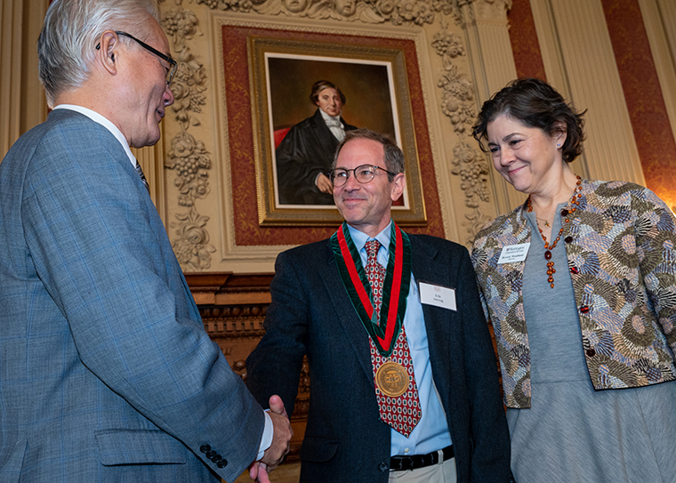 Erik Herzog with Dean Feng Sheng Hu and Beverly Wendland