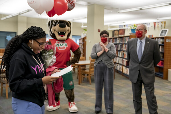 St. Louis student surprised with WashU Pledge scholarship