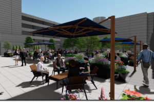 Neuroscience Research Building rooftop terrace