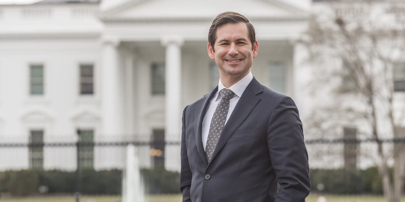 Justin Vail outside the White House.