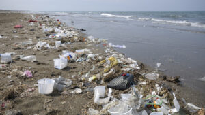 garbage on beach