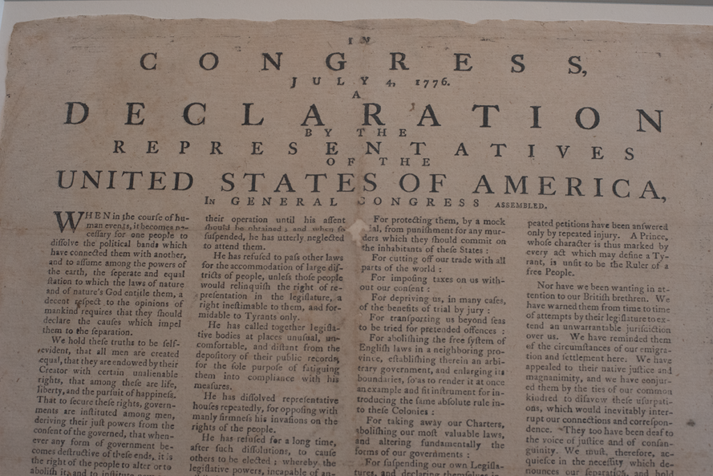 was the declaration of independence ever displayed in philadelphia
