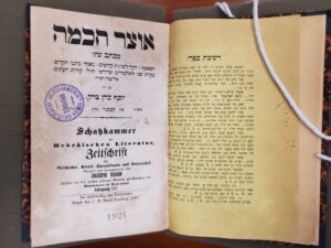 This book from the Brisman Collection in University Libraries bears a stamp from the Library of the Jewish Religious Community in Prague. The book was was returned to Prague in 2022.