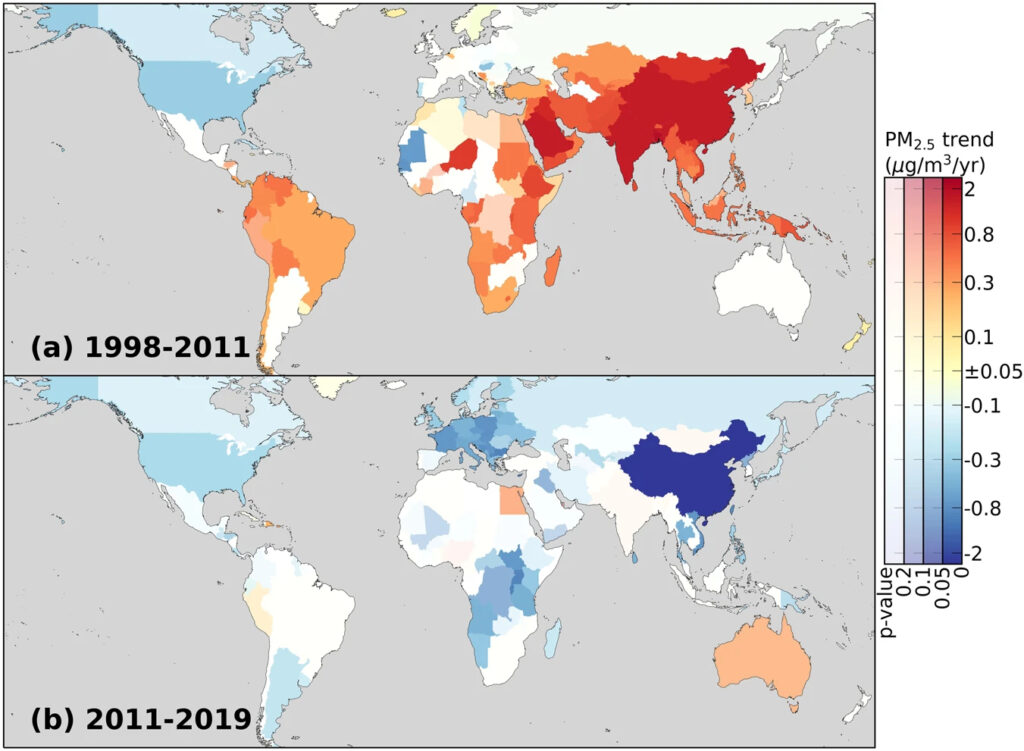 comparison of PM2.5 trends