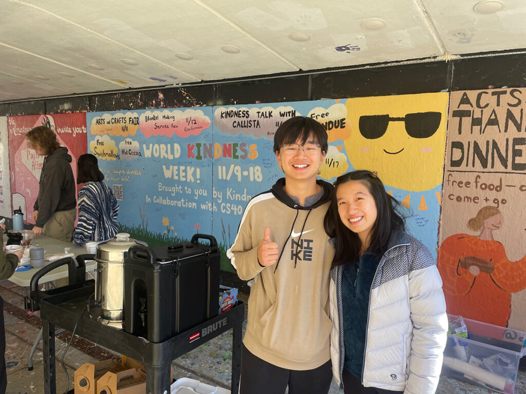 students at the WashU Underpass